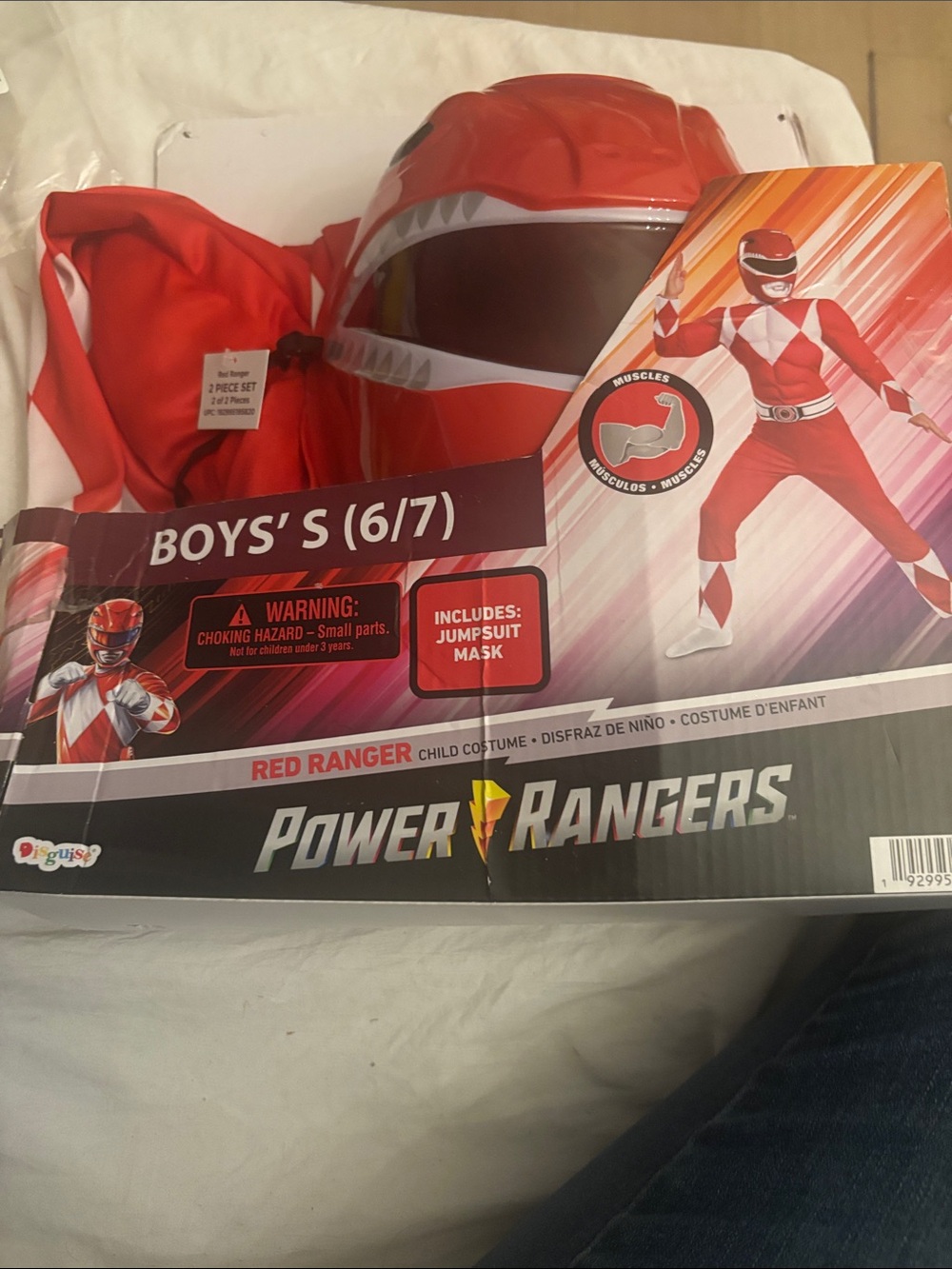 Power Ranger Red and White Boys' Costume with Helmet